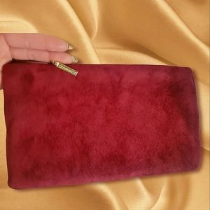Stunning Vintage Burgundy Suede Clemente Clutch